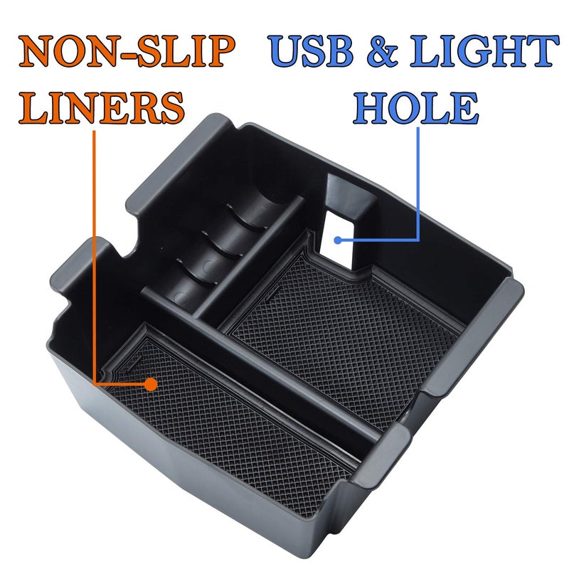 JKCOVER Compatible with Center Console Organizer Tray Jeep Wrangler JL/JLU 2018-2021 2022 2023 2024 2025 and Jeep Gladiator JT Truck 2020-2023 2024 2025 Insert Armrest Accessories (Not for JK/JKU) - Image 2